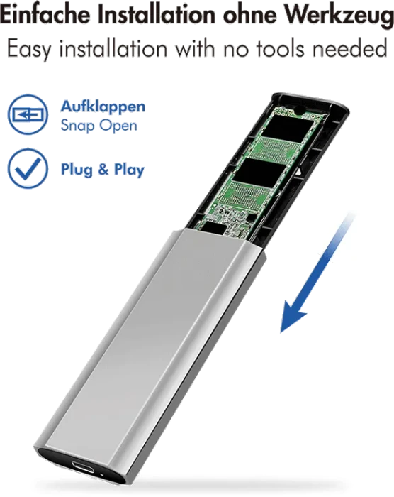 LogiLink externes Gehäuse, M.2 NVMe SSD, USB-C 3.1