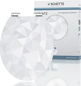 Schütte MDF High Gloss WC-Sitz mit Absenkautomatik und Schnellverschluss diamond