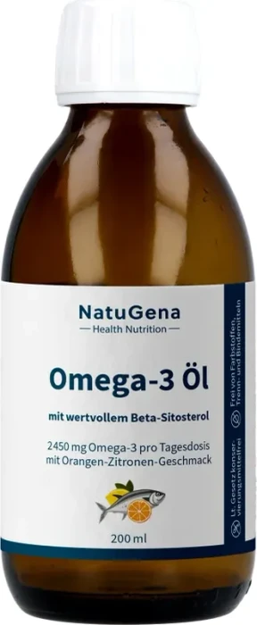 NatuGena Omega-3 Öl Orangen-Zitronen-Geschmack, 200ml