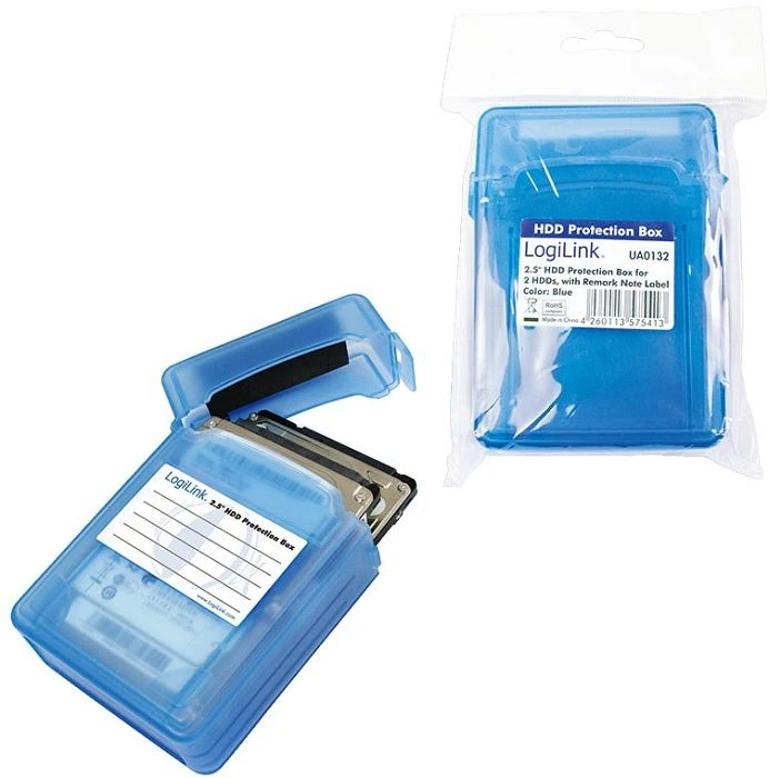 LogiLink Festplatten Schutz-Box, 2x 2.5"