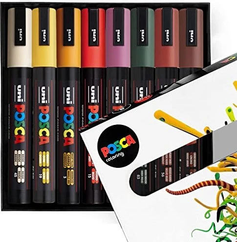 Uni-Ball POSCA PC-5M Acrylmarker Herbsttöne sortiert, 8er-Set