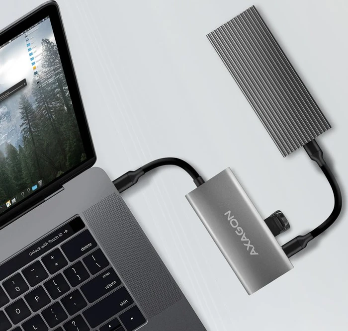 Axagon Speedster 4, USB-Hub, 2x USB-C 3.1, 2x USB-A 3.1, USB-C 3.1 [Stecker]