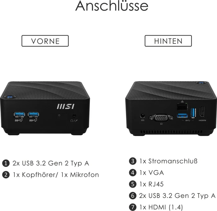 MSI Cubi N JSL-071DE, Pentium Silver N6000, 4GB RAM, 128GB SSD