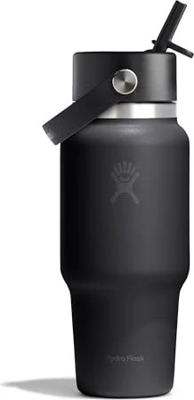 Hydro Flask Wide Mouth Travel Flex Straw Cap Isolierflasche 710ml tonal black