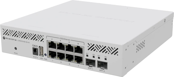 MikroTik Cloud Router Switch CRS310 Desktop 2.5G Smart Switch, 8x RJ-45, 2x SFP+
