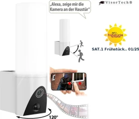VisorTech LED-Außenwandleuchte & WLAN-Full-HD-Kamera