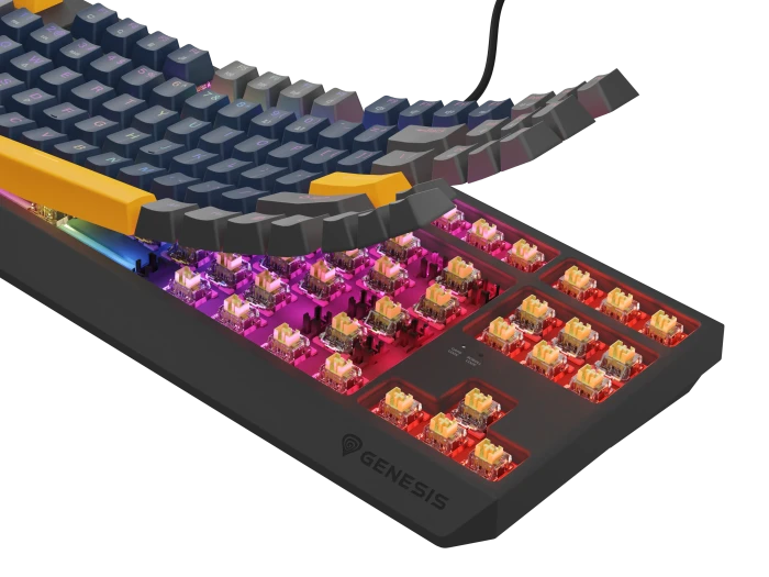 Genesis Thor 230 TKL, Naval Blue Positive, LEDs RGB, hot-swap, Outemu Panda, USB, US