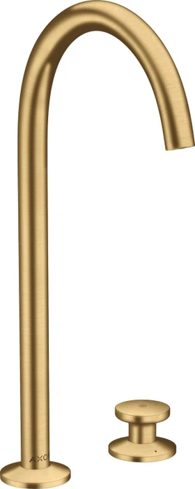 Hansgrohe Axor One 2-Loch Waschbeckenarmatur Select 260 Push-Open Ablaufgarnitur brushed gold optic
