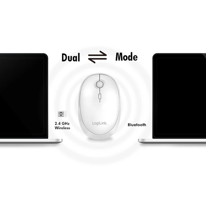 LogiLink Wireless & Bluetooth Dual Mouse schwarz, USB/Bluetooth