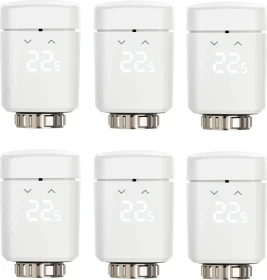Eve Thermo 2020 (4. Generation/Apple Home) Heizkörperthermostat, Heizungssteuerung, 6er-Pack (10EBP1701-6X)
