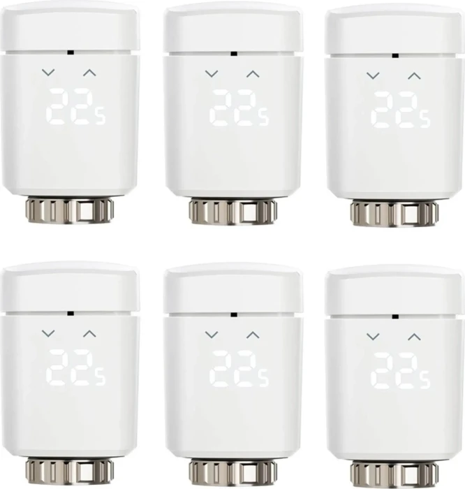 Eve Thermo 2020 (4. Generation/Apple Home) Heizkörperthermostat, Heizungssteuerung, 6er-Pack