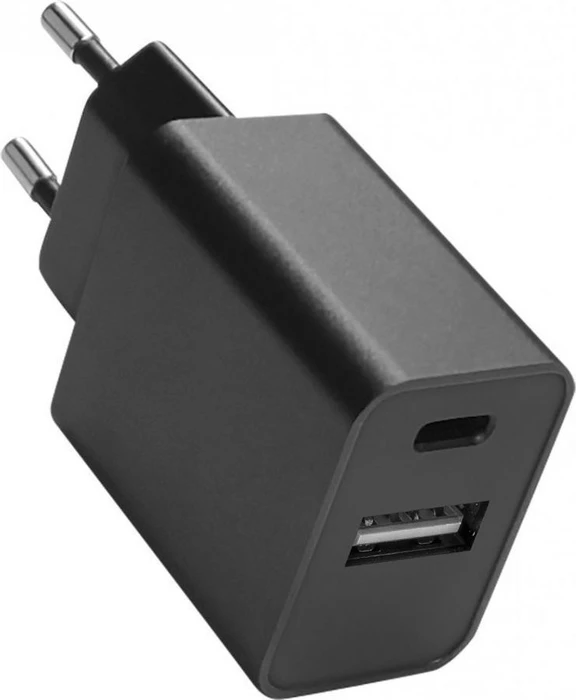 Peter Jäckel USB Travel USB-C/USB-A Fast Charger Compact 3.0 18W schwarz