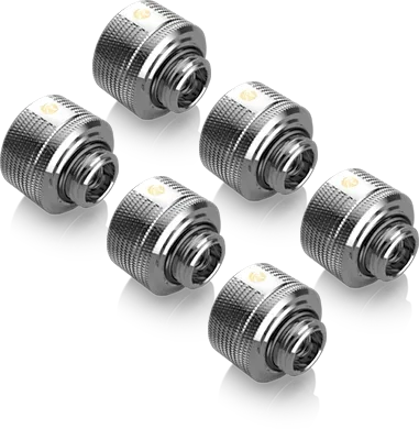 Raijintek Pelias D161806 Fitting G1/4" 16mm, silber, 6er-Pack
