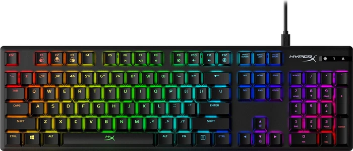 HP HyperX Alloy Origins, LEDs RGB, HyperX RED, USB, US