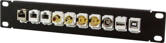 LogiLink Patchpanel für RJ-45 Keystone Module 10" , 10-Port, 1HE, 10", 1HE, schwarz