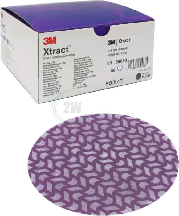 3M Xtract Cubitron II 710W Gewebeschleifblatt K320, 150mm, 50 Stück