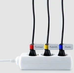 LABEL THE CABLE LTC Mini Tags Klett-Kabelbinder, weiß, 10er-Pack
