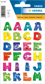 Herma Buchstabenetiketten A-Z, 20x20mm, wetterfest, schwarz, 10er-Pack (480 Etiketten)