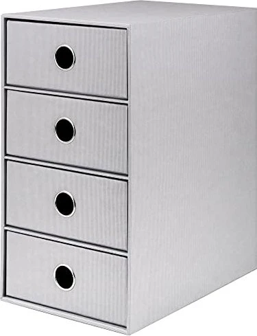 Rössler 4er Schubladenbox, 4 Schubladen, A5, stone grey