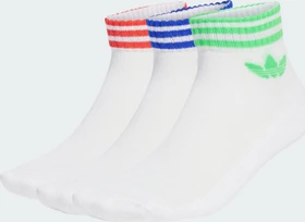 adidas 3-Streifen Ankle Socken white/lucid blue/screaming green, 3 Paare