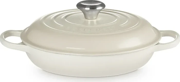 Le Creuset Gourmet-Profitopf Bräter aus Gusseisen rund 28cm 2.8l meringue