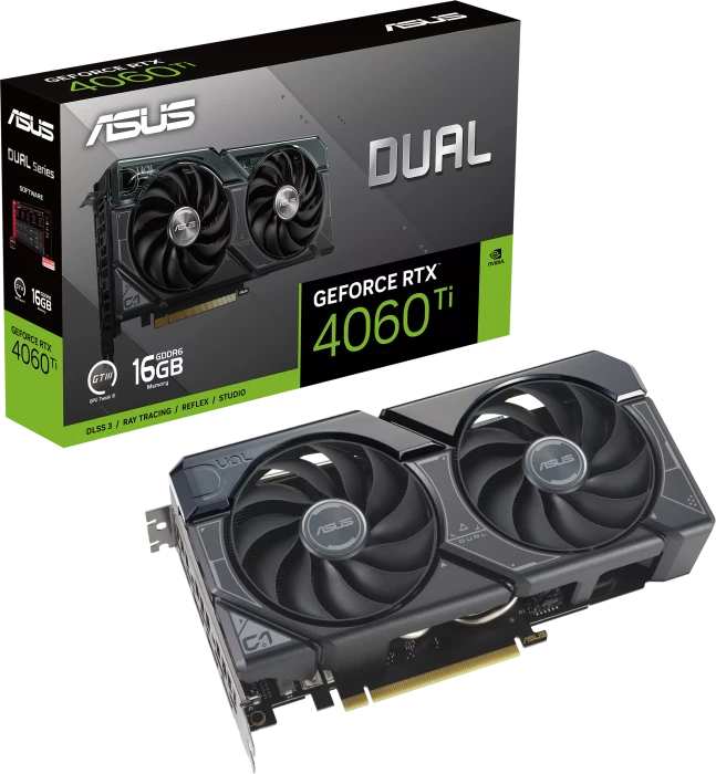 ASUS Dual GeForce RTX 4060 Ti, DUAL-RTX4060TI-16G, 16GB GDDR6, HDMI, 3x DP
