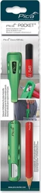 Pica-Marker Pocket Bundle For All Universal Zimmermannsbleistift graphit, schwarz/grün, Anspitzer