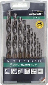 Alpen Sprint Master TM 10 HSS DIN338 Metallbohrer-Sortiment, 10-tlg.