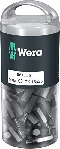 Wera DIY 867/1 Z Torx Bit 1/4", T15x25mm, 100 Stück