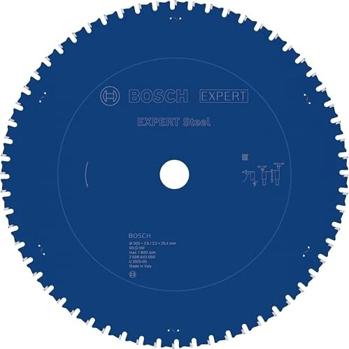 Bosch Professional Expert for Steel Kreissägeblatt 60Z, 305x2.2x25.4mm, 1 Stück