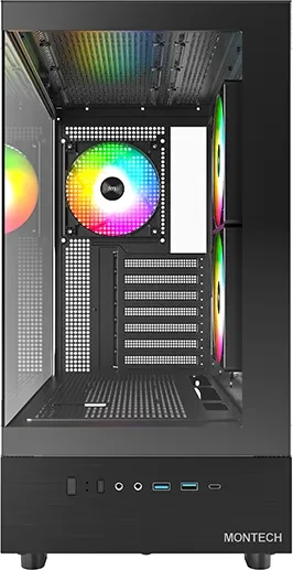 Montech XR, schwarz, Glasfenster