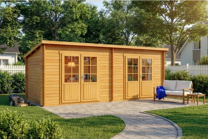 Alpholz Gartenhaus Maria Twin 601x275cm braun