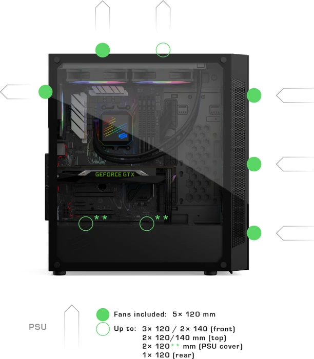 Endorfy SilentiumPC Armis AR6X Evo TG ARGB, Glasfenster