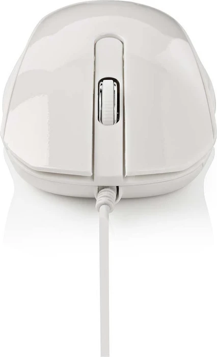 Nedis Optical Mouse mit gummierten Seiten, weiß, USB