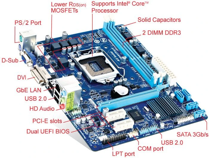 GIGABYTE GA-H61M-DS2 DVI (Intel 1155)