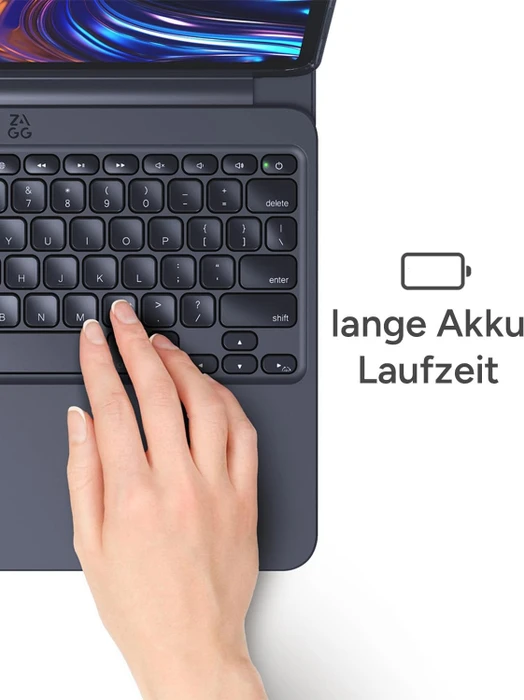 ZAGG Pro Keys 2 für iPad Air 11" (M4/M3/M2), grau/schwarz, DE