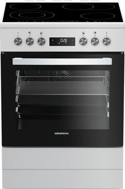 Grundig GFBM23420WC Elektroherd mit Glaskeramik-Kochfeld