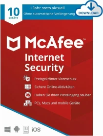 McAfee Internet Security, 10 User, 1 Jahr, ESD (multilingual) (Multi-Device)
