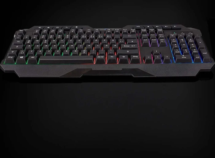 Nedis Gaming Tastatur, LEDs RGB, schwarz, USB, DE