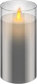 Wentronic goobay Echtwachskerzen im Glas 15cm grau LED 1x warmweiß, 1 Stück