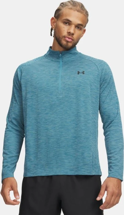Under Armour Tech Textured Funktionsshirt langarm boundless blue/black (Herren)