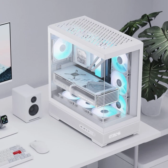 AeroCool P500B Digi White, Glasfenster