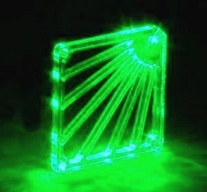 Diverse Crystal Fan Grill green/LED Lüftergitter Acryl grün