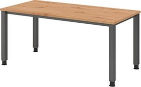 Hammerbacher Ergonomic Plus Q-Serie VQS16/E Schreibtisch 160x80cm Eiche/silber