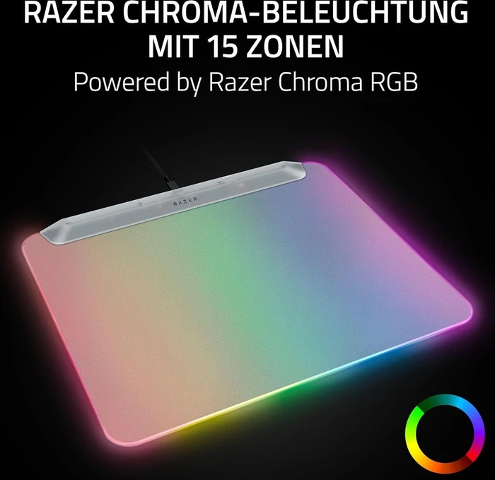 Razer Firefly V2 Pro - Fully Illuminated RGB Gaming Mouse Mat, Phantom White