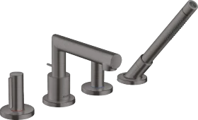 Hansgrohe Axor Uno 4-Loch Wannenrandarmatur mit Zerogriffen brushed black chrome