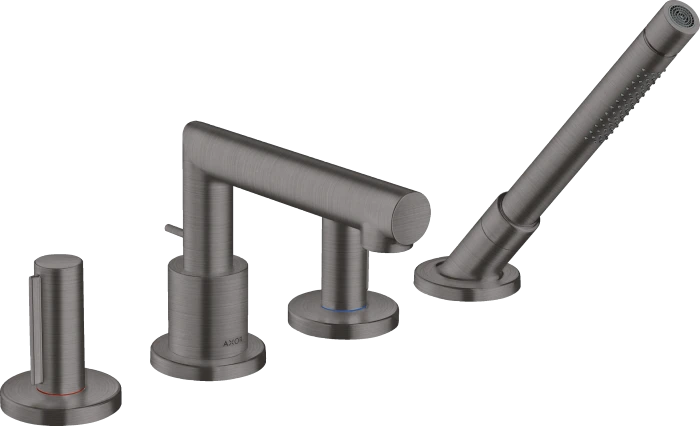 Hansgrohe Axor Uno 4-Loch Wannenrandarmatur mit Zerogriffen brushed black chrome