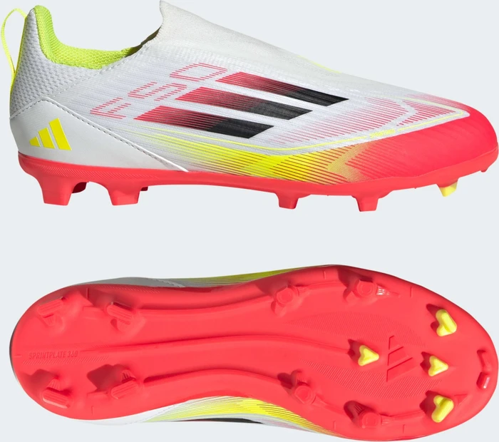 adidas F50 League Laceless FG/MG cloud white/core black/solar yellow (Junior)