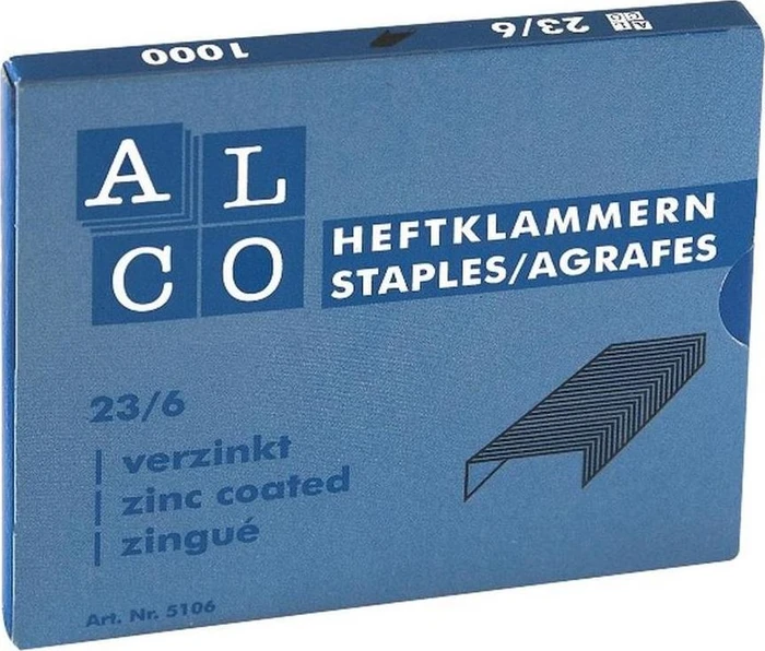 Alco 505 Heftklammern, 24/6, verzinkt, 1000 Stück