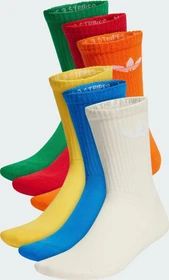 adidas Trefoil Cushion Crew Socken wonder white/blue bird/green, 6 Paare